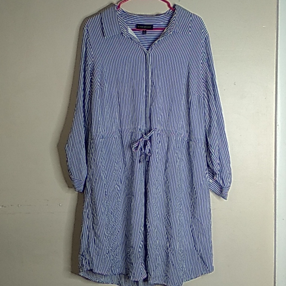 Lane Bryant 18 stripped shirt dress